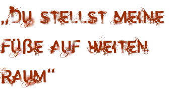 „Du stellst meine Füße auf weiten Raum“